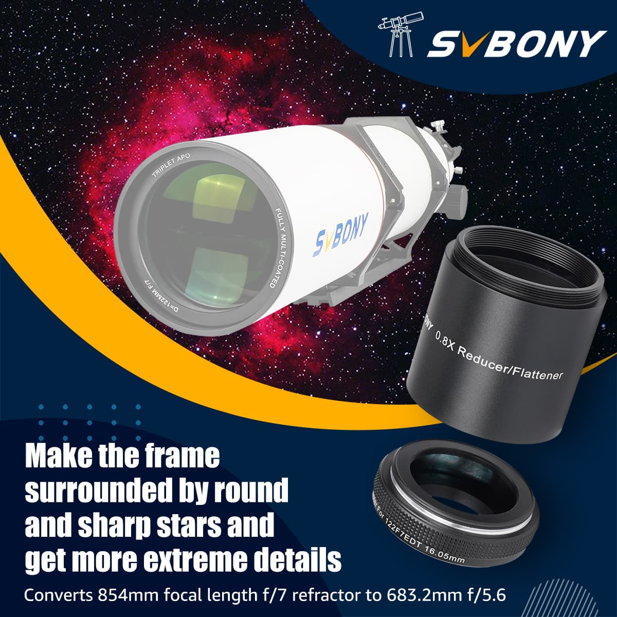 Svbony Sv Focal Reducer Field Flattener X For Sv F Triplet