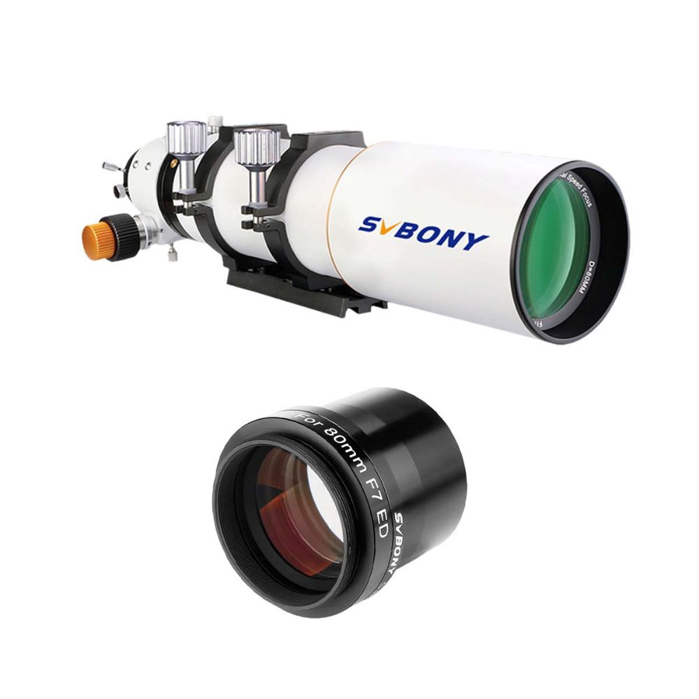 SV503 80ED F7 Telescope Refractor - SV193 0.8x Field Flattener & Focal Reducer for Astronomical Vision and Photography