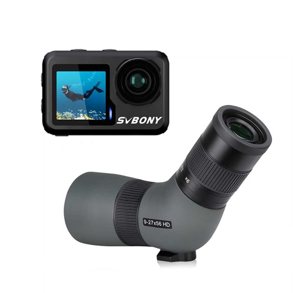 Act20 Interpilated 4K HD Action Camera-SV410 9-27x56 ED Mini Spotting Scope for Father's Day Gifts