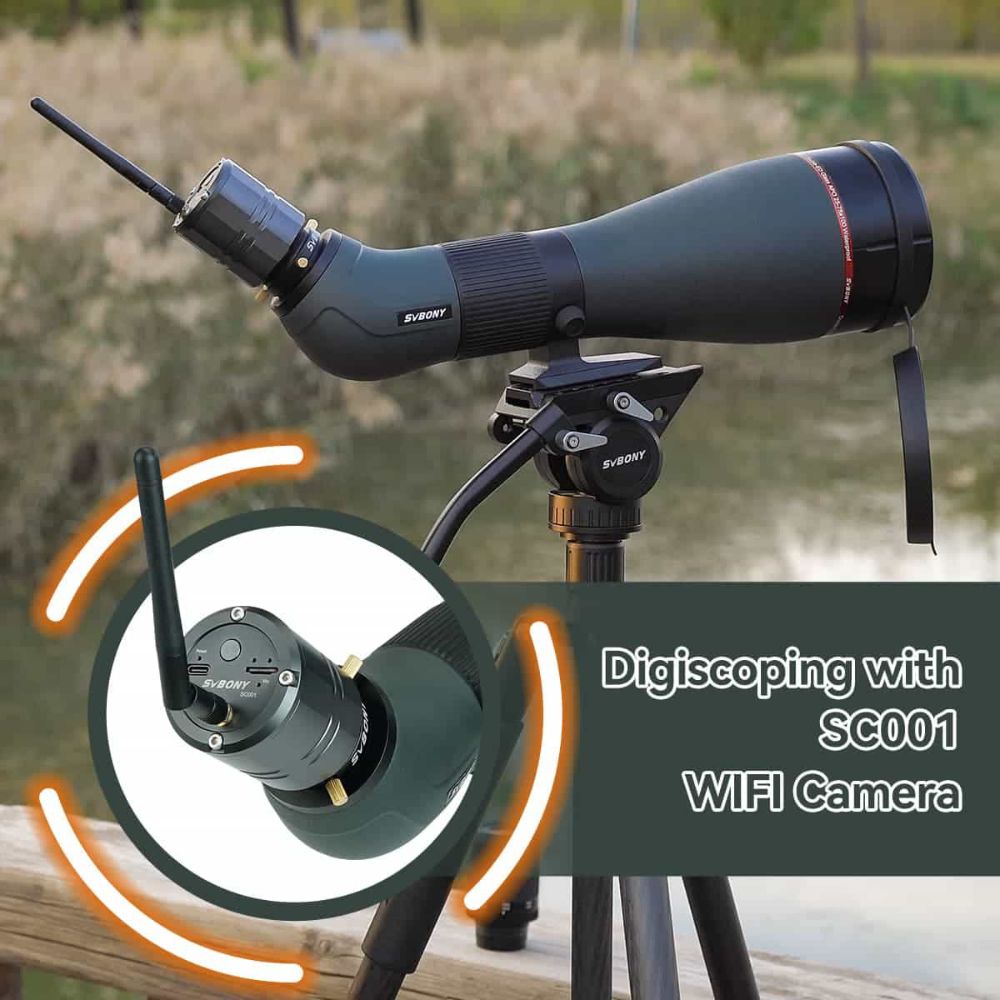 SA401 25-75X100 APO Spotting Scope with SC001 Wifi Camera for Birdwatching