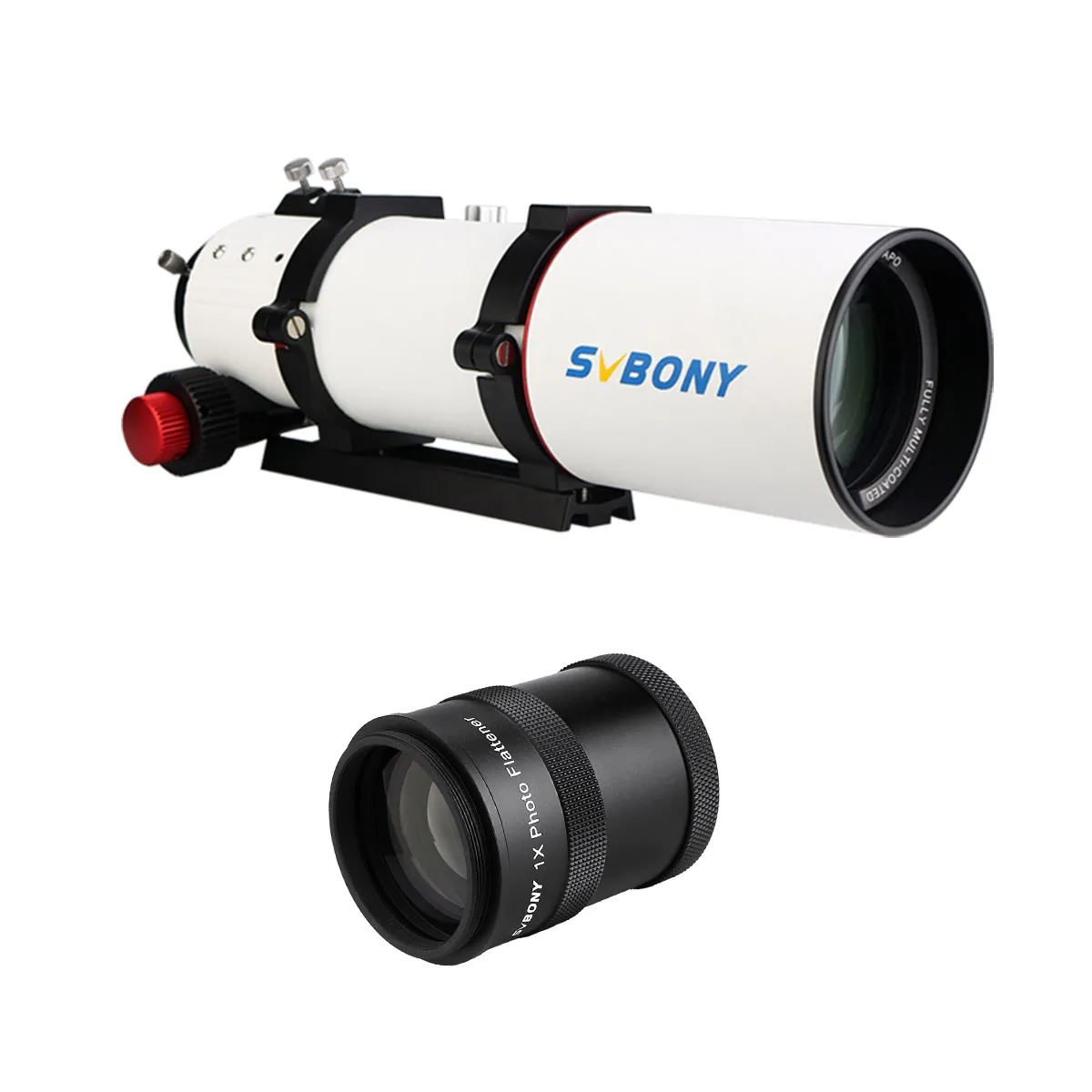 SV550 80 APO Telescope Refractor - SV209 1.0x Field Flattener Set for Astronomical Observation and Photography