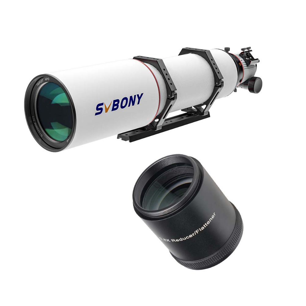 SV550 122 APO Telescope Refractor - SV209 0.8x Field Flattener Set for Astronomical Observation and Photography