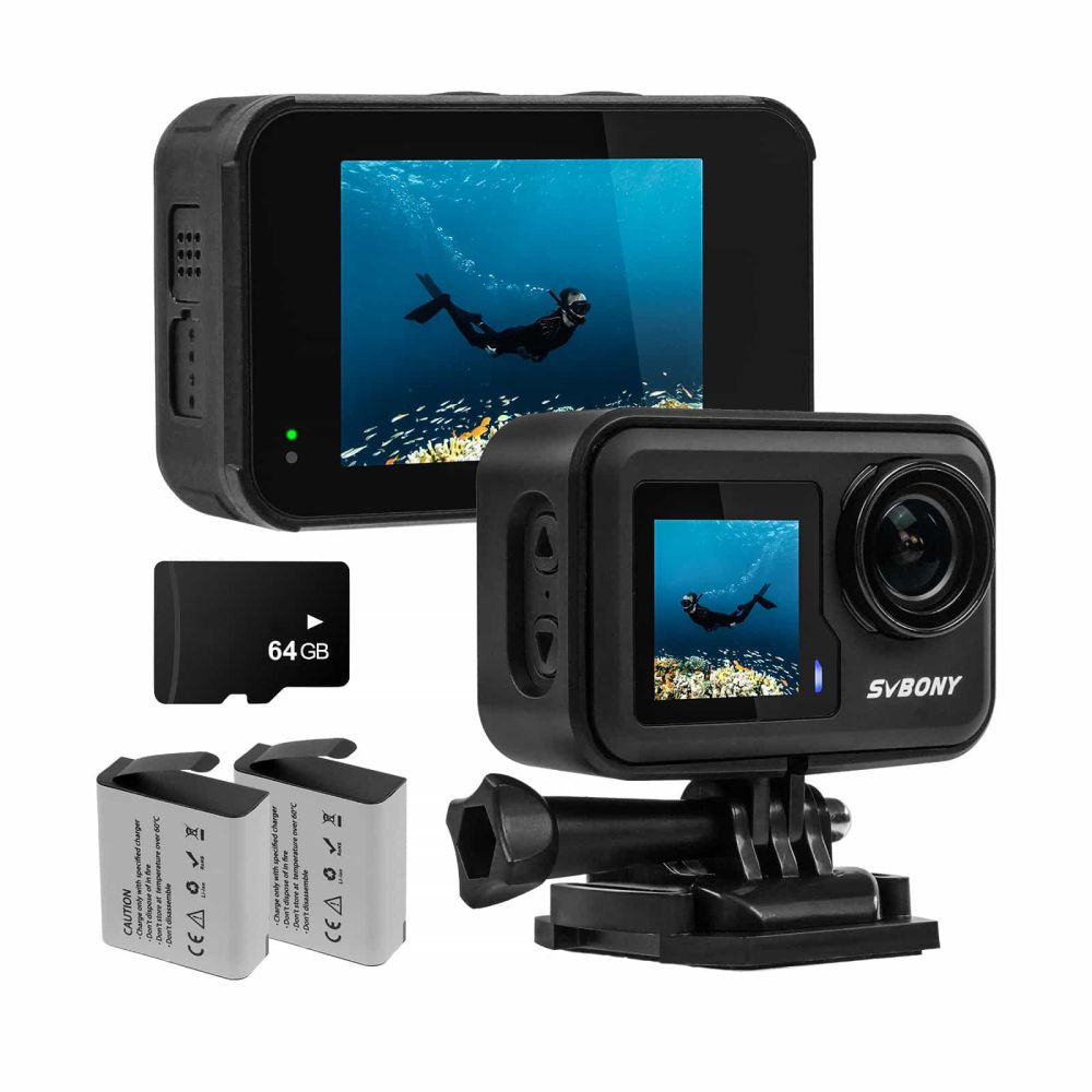 ACT20 Action Camera Interpilated 4K60fps Ultra HD Video 20MP Photos 166ft Waterproof 1080p Live Streaming Webcam