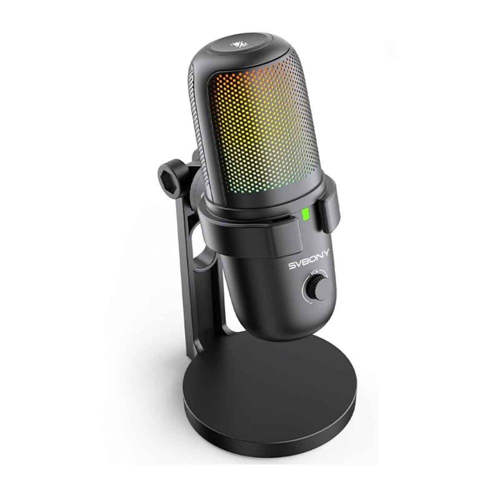 SVMic G1 USB Gaming Microphones with RGB Indicator & One-key Mute for Live Broadcasts Streaming, Podcast Videos, Twitch, YouTube, Discord